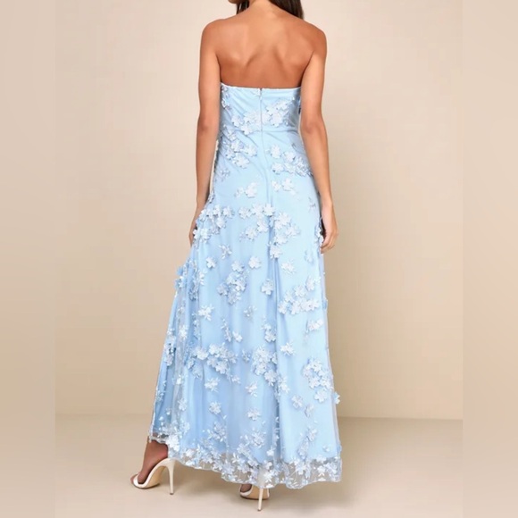 Lulus Rare Presence Powder Blue 3D Floral Embroidered Maxi Dress - Picture 3 of 9